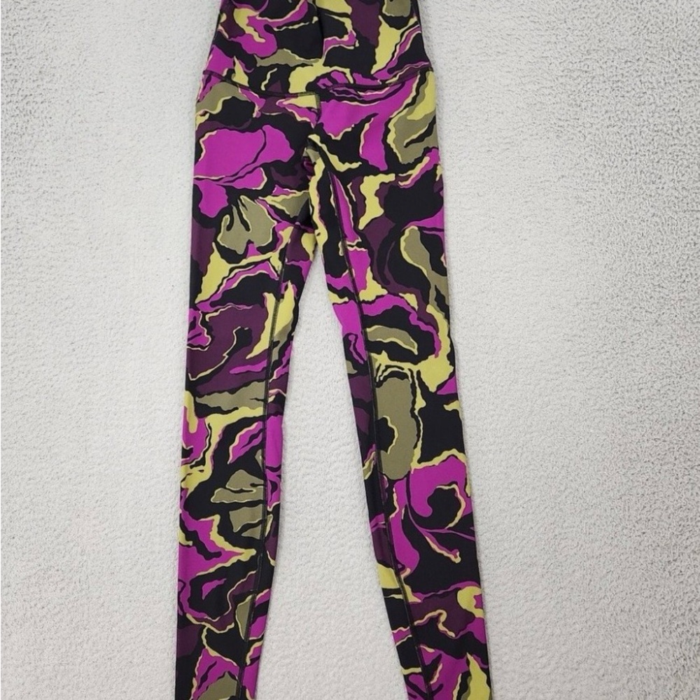 Lululemon Boom Bloom Chartreuse High Rise  Wunder leggings size 4 Rare!